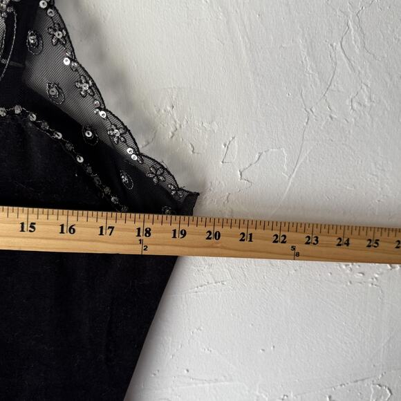 George Tank Top Vintage 90s‎ Set Womens 16W Velvet Mesh Beaded Plus Whimsigoth - Picture 5 of 10